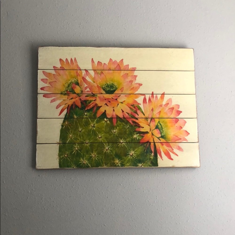 Cute wooden cactus wall hanging!